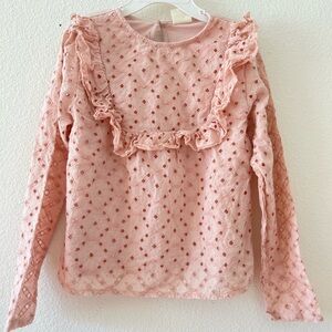 Zara pink eyelet girls top